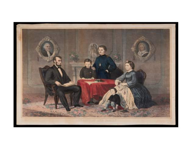Photo of Abraham Lincoln's family in their home