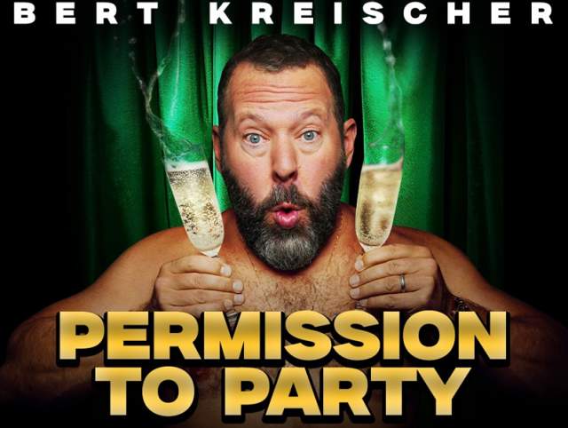 Bert Kreischer promotional photo for his Permission To Party World Tour. He will be performing in Fort Wayne at the Allen County War Memorial Coliseum on February 26, 2026.