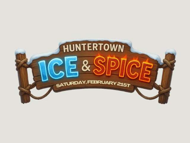 Promotional image for Huntertown, Indiana Ice and Spice Festival on February 21, 2026.