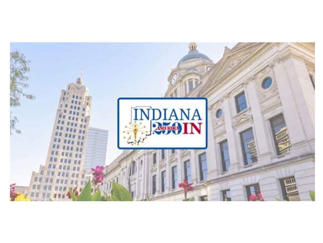 Image of Allen County courthouse with America 250 logo.