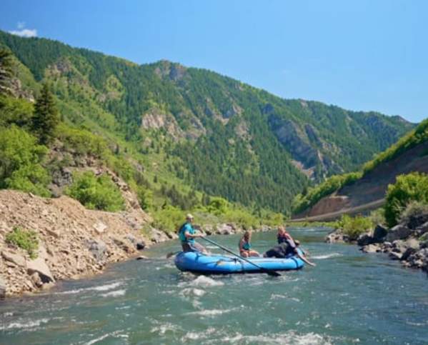 Rafting down the Provo river