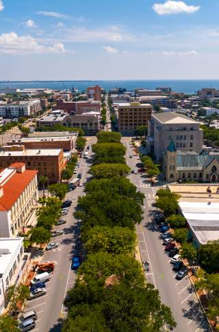 Downtown Pensacola drone