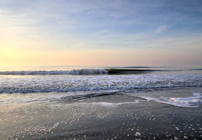 Waves on Beach in the Early Morning