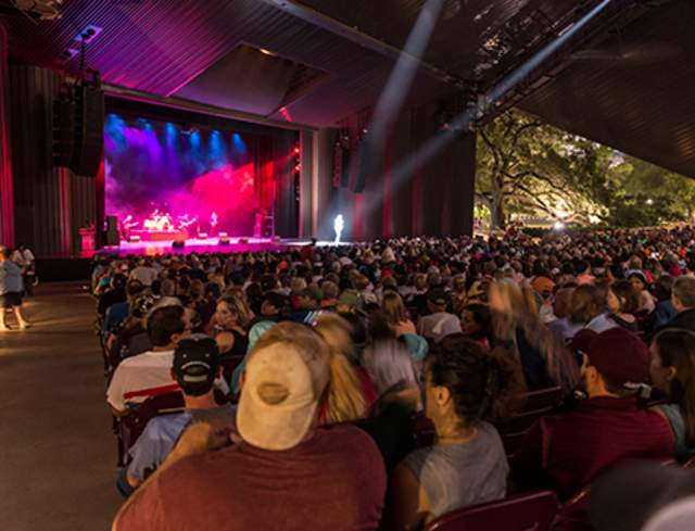 People At A Show At The Miller Outdoor Theatre In Houston, TX