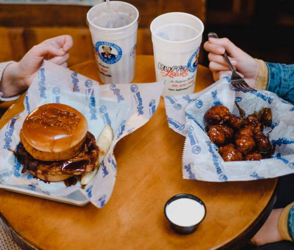 Burgers And Wings From BuffaLouie's In Bloomington, IN