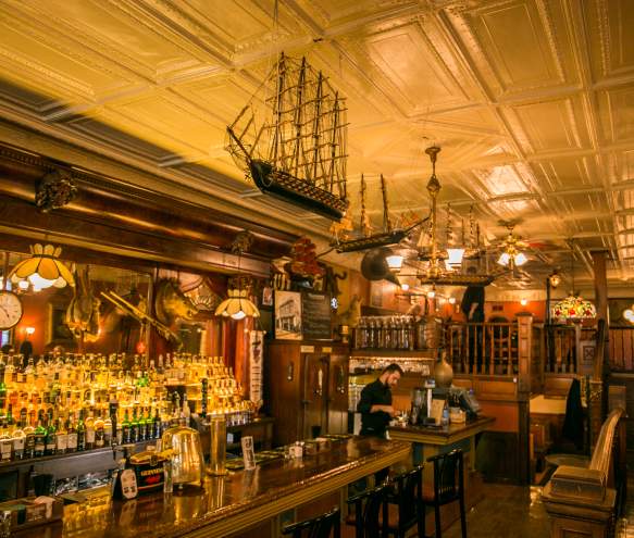 The bar inside of The Irish Lion