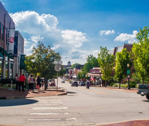 A lively Kirkwood Avenue on a sunny summer day