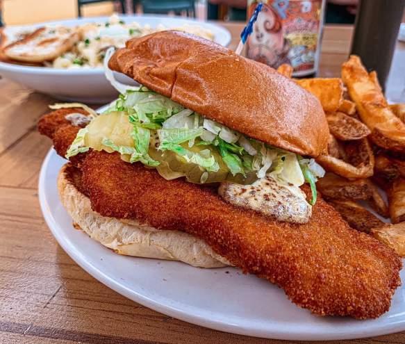 Pork tenderloin sandwich from Upland