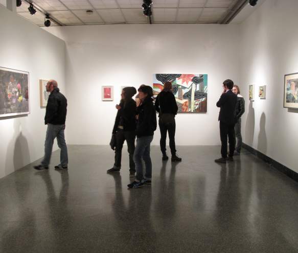 People Enjoying Art At Grunwald Gallery of Art In Bloomington, IN