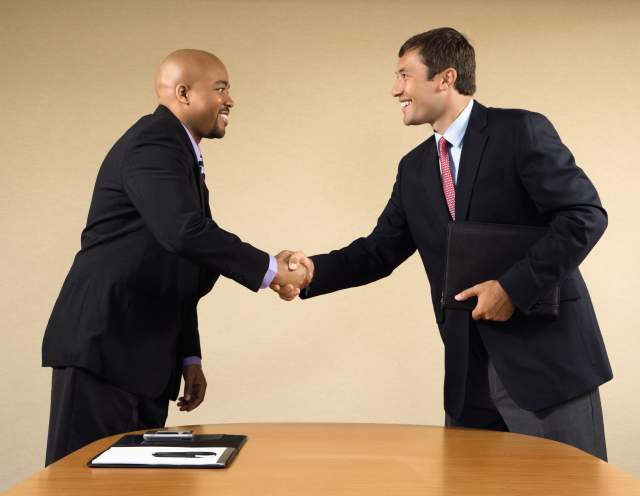 sales shaking hands
