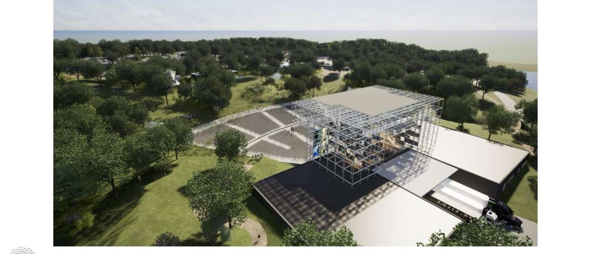 Aerial shot of the back of the Outdoor venue