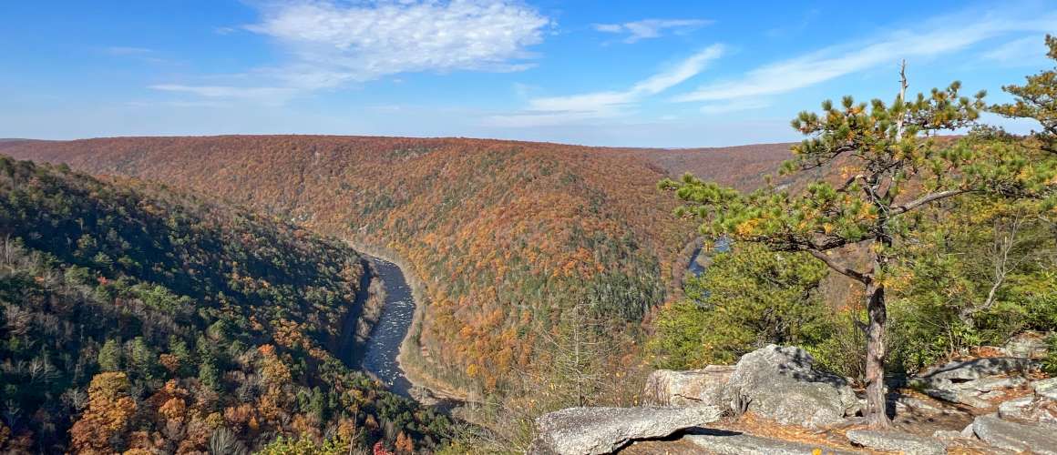 Stunning view from Tank Hollow in Lehigh Gorge State Park, just minutes from Jim Thorpe.