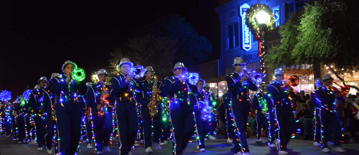 School Band at Dorothy Young Memorial Electric Light Parade