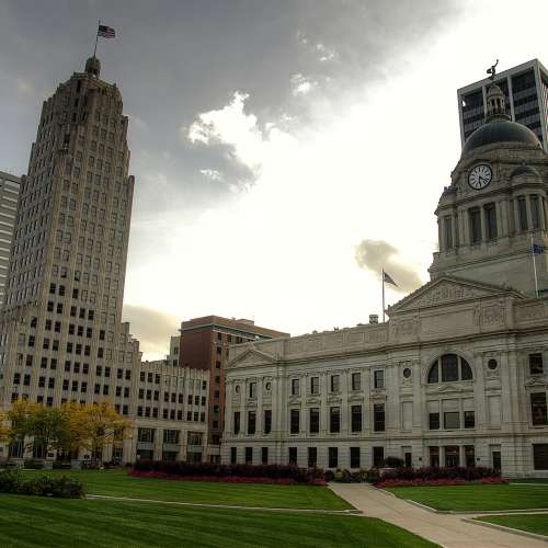 Downtown Skyline from the Courthouse Green