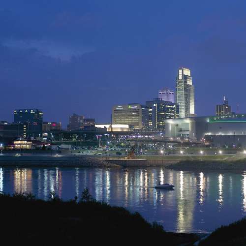 Downtown Omaha at Night by Amy Cunningham