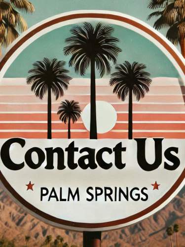 Contact Us graphic sign of Palm Springs