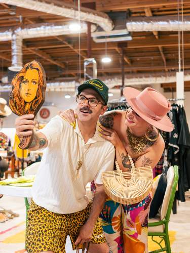 To people shopping at Market Market in Palm Springs