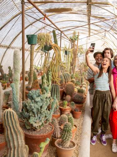 Family at the Moorten botanical gardens