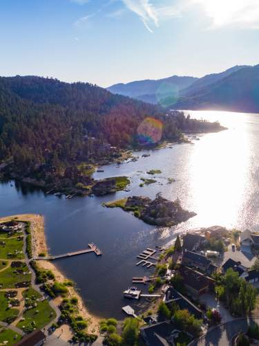 Above view of Big Bear Lake California