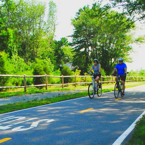 Biking on the Trestle Trail-Washington Secondary Bike Path