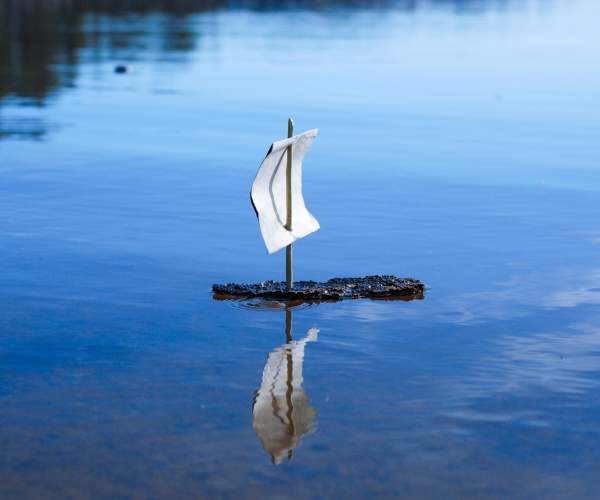 Barkebåt ved vannet
