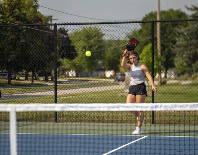 pickleball hit at rheaume park in manitowoc