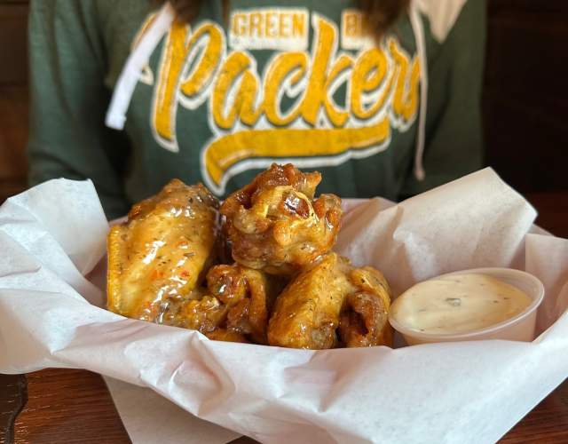 Basket of wings at Legend Larry's in Manitowoc
