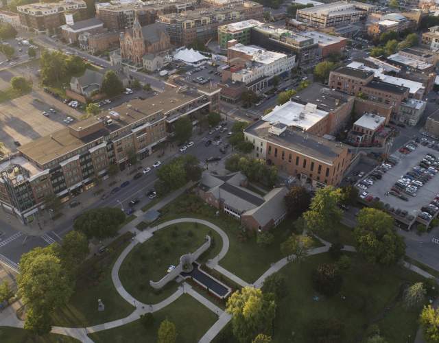 Aerial View of Downtown Saratoga Springs