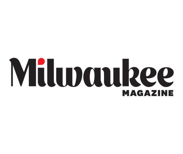 A logo spelling "Milwaukee Magazine" in black font against white background, with a red dot above the "I" in Milwaukee.