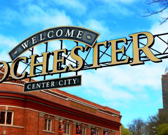 Welcome To Rochester Sign - Center City