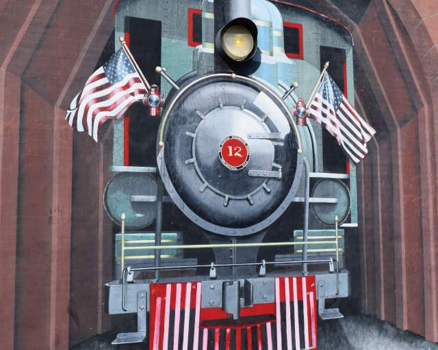 Downtown Asheboro Train Mural