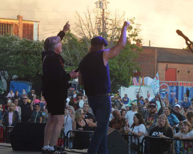 Livewire AC/DC Cover Band playing at Bicentennial Park for the Downtown Asheboro Rock'n the Park summer concert series.
