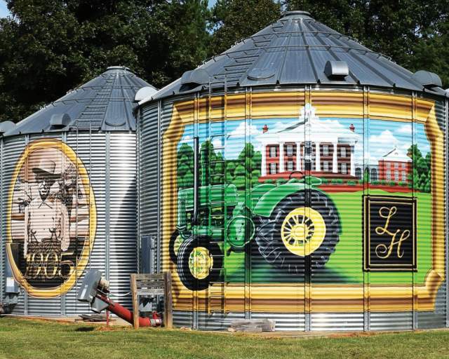 Linbrook Heritage Estate grain bin murals