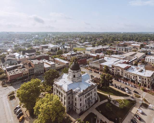 Downtown Bloomington Drone