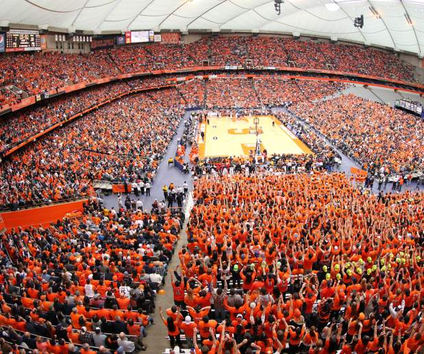 Bird's Eye View of Thousands of Syracuse Orange Basketball Fans Watching Game