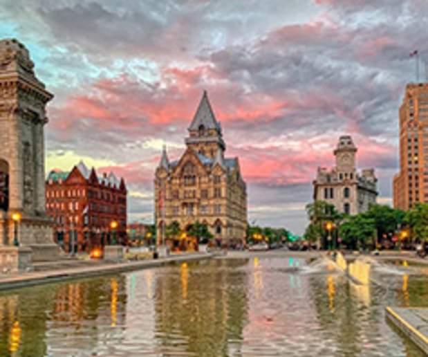 Clinton Square with fountain