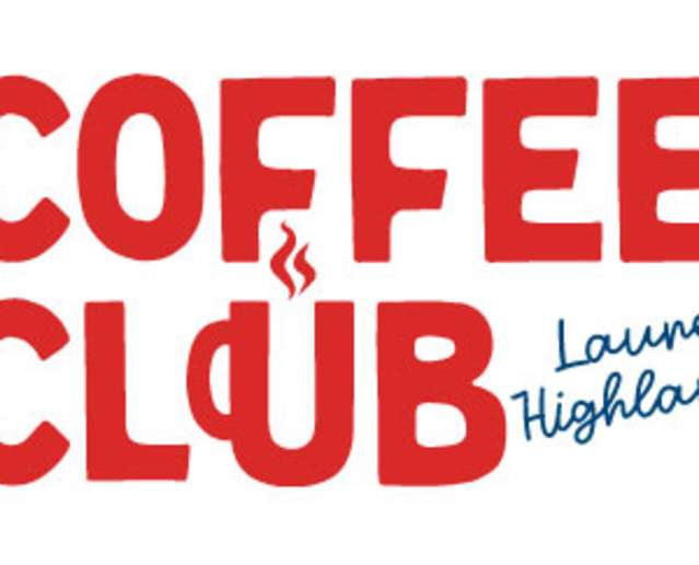 Coffee Club logo red and blue