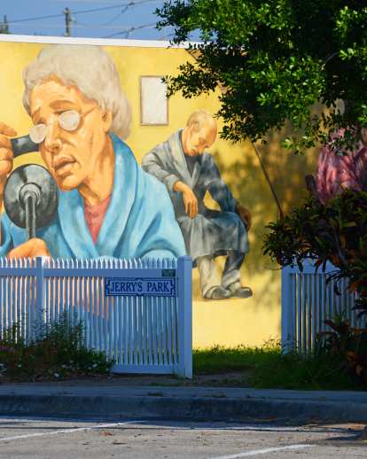 Lake Placid is the town of murals.