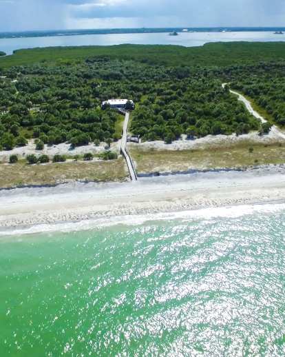 aerial of shoreline