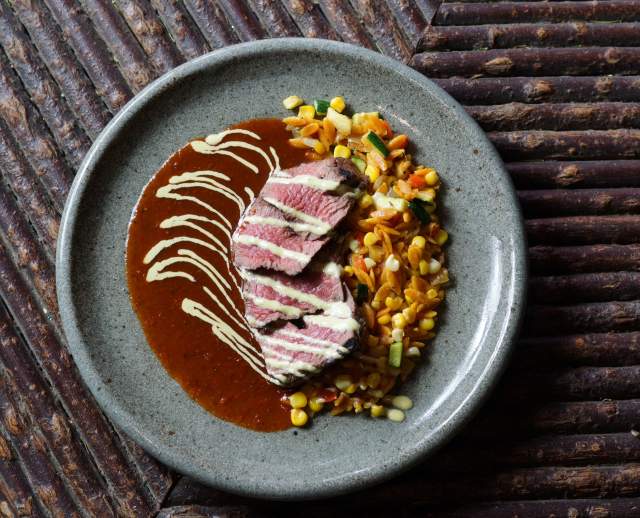 Bison Entree at Log Haven