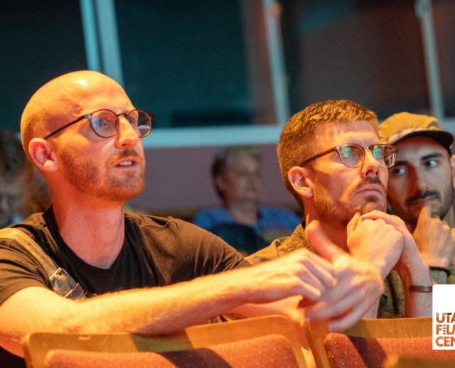 Derek Kitchen asks a question during the Unsettled post-film Q&A at the 2019 Festival