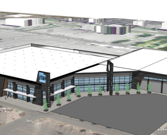 Rendered drawing of the new practice rink facilities for the Utah Hockey Club