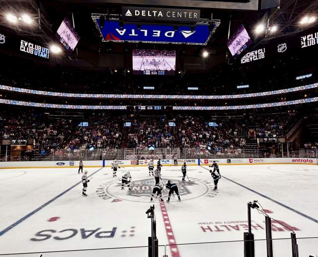 Utah Hockey Club on the Ice at the Delta Center