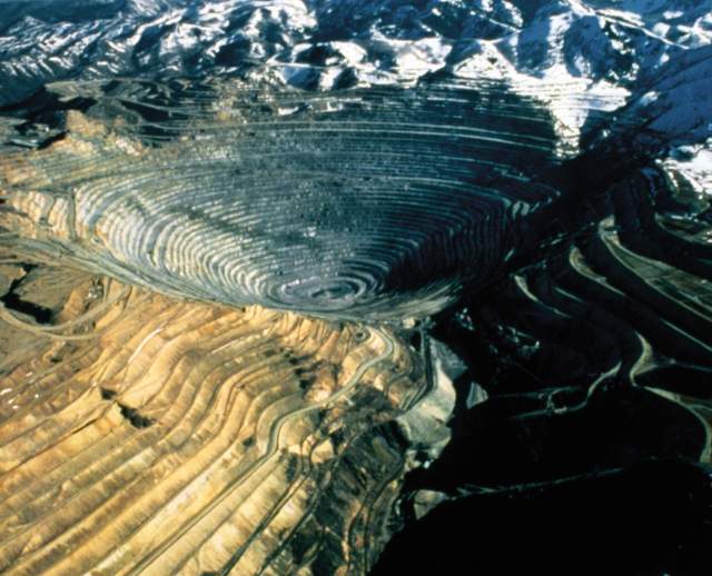 Aerial view of the Bingham Canyon Copper Mine