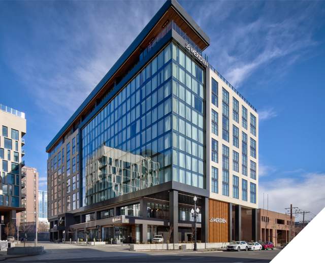 An exterior view of the Le Meridien Hotel