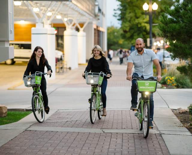 Riding GREENbike in Downtown Salt Lake