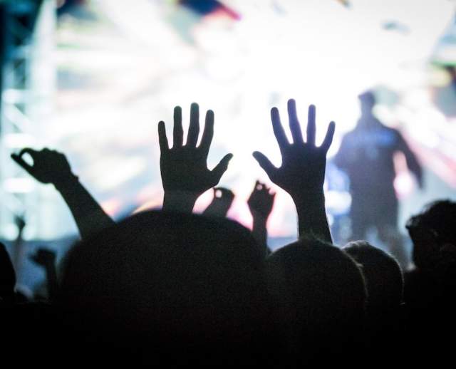 Salt Lake City Concert-goer in the crowd raising their hands