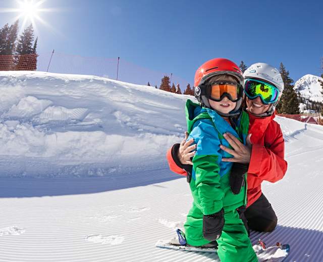 Kid at Ski School at Brighton