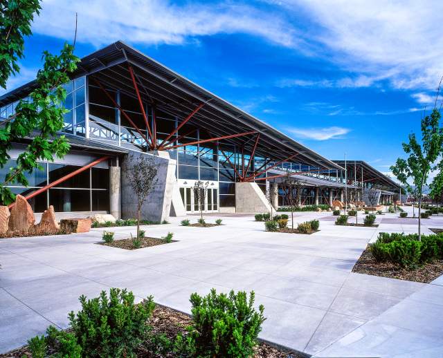 Exterior view of the Mountain America Expo Center