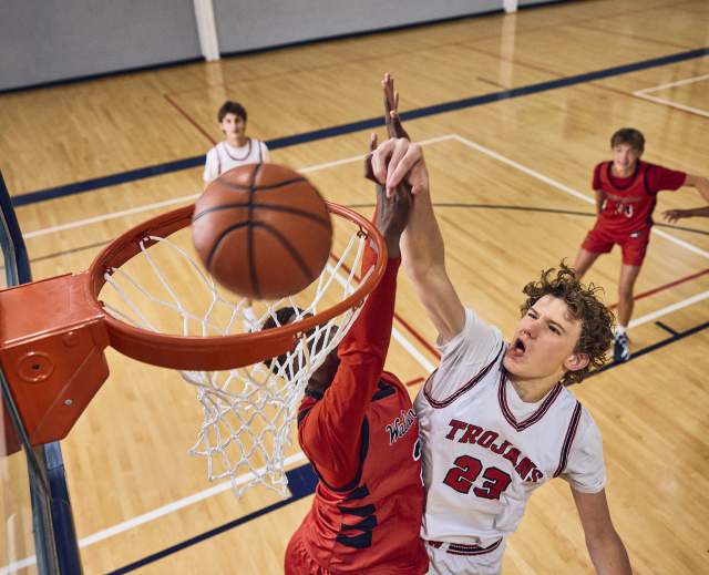 Group of Boys Playing Basketball